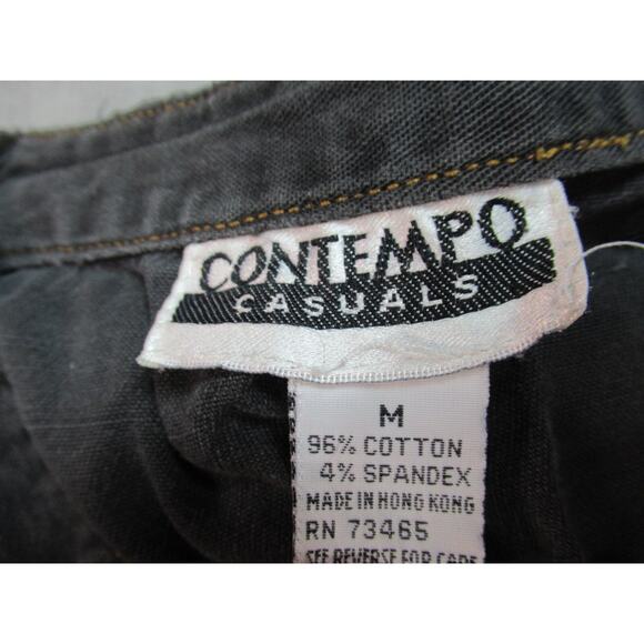 Vintage Contempo Casuals Jean Jacket Women Size M Gray Denim Biker Retro Grunge - Picture 2 of 10